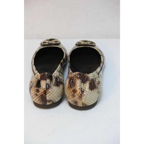 Tory Burch Womens Reva Monarch Snake Printed Ballet Flats Size 8 Brown Multi NWB - Picture 3 of 5